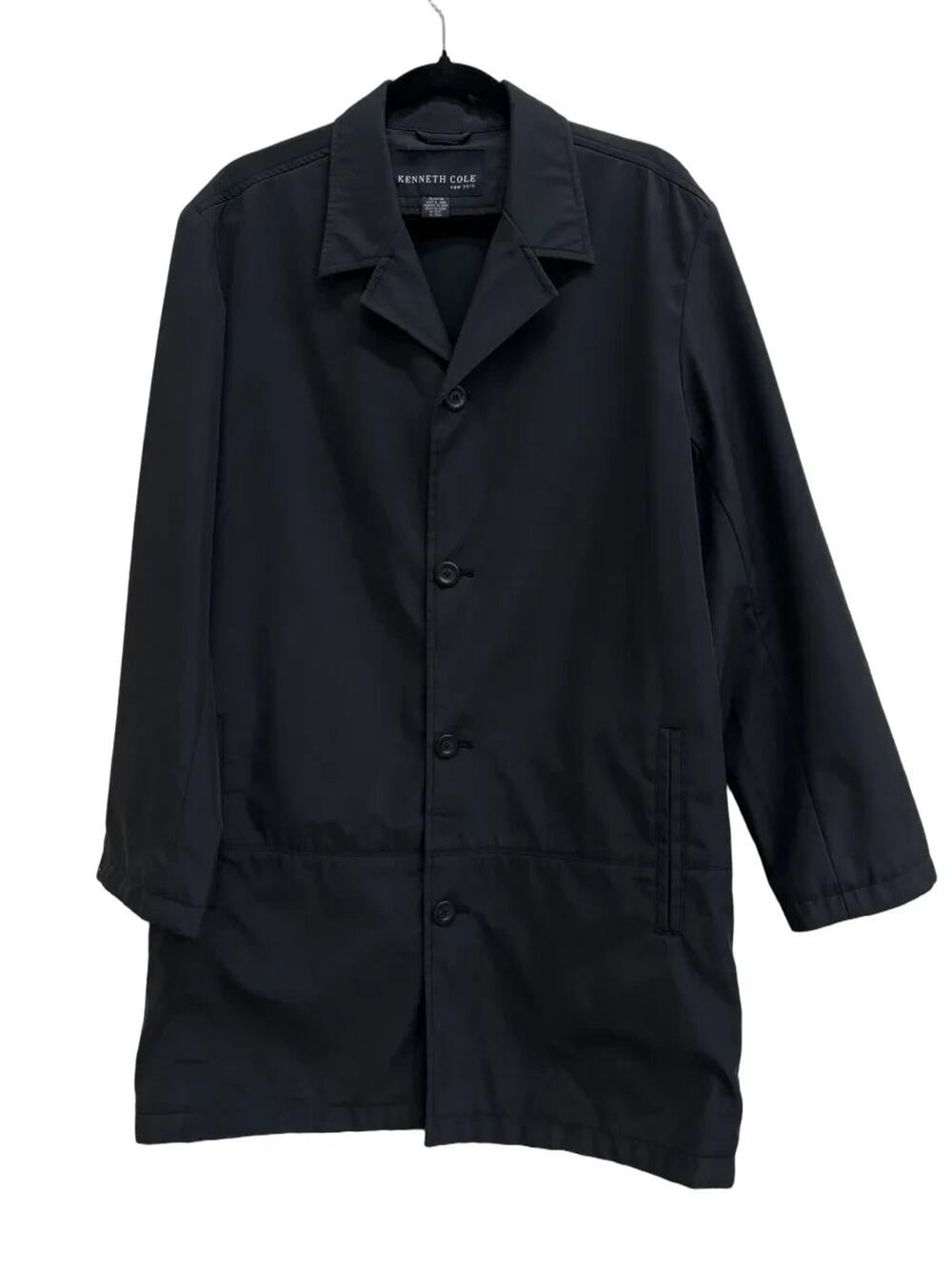 Kenneth Cole New York Black Polyester Long Coat